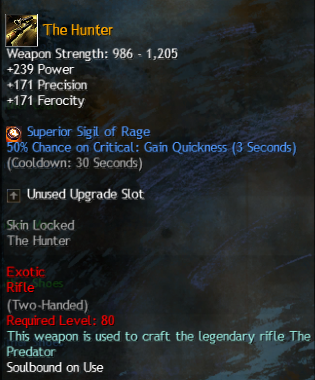 MMOJUGG Guild Wars 2 US The hunter Details View of Item Function and Use